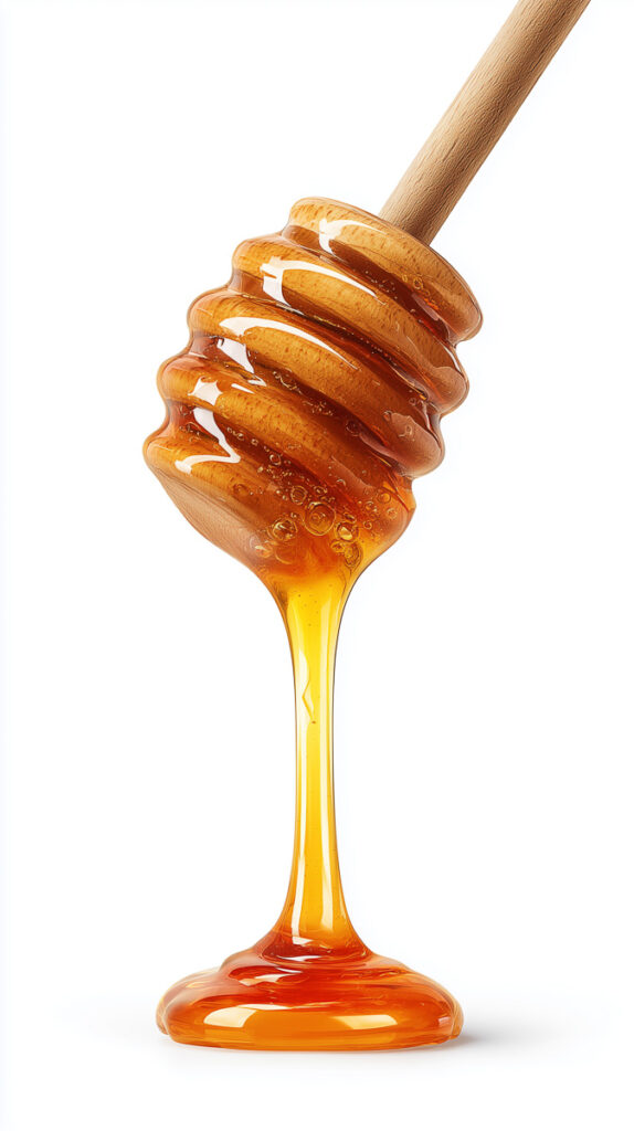 miere curgand de pe un bat pentru miere de albine din lemn