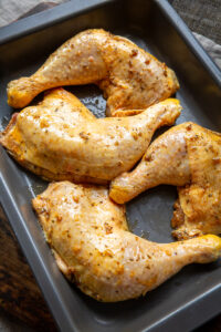 pulpe de pui la cuptor in tava, proaspete marinate